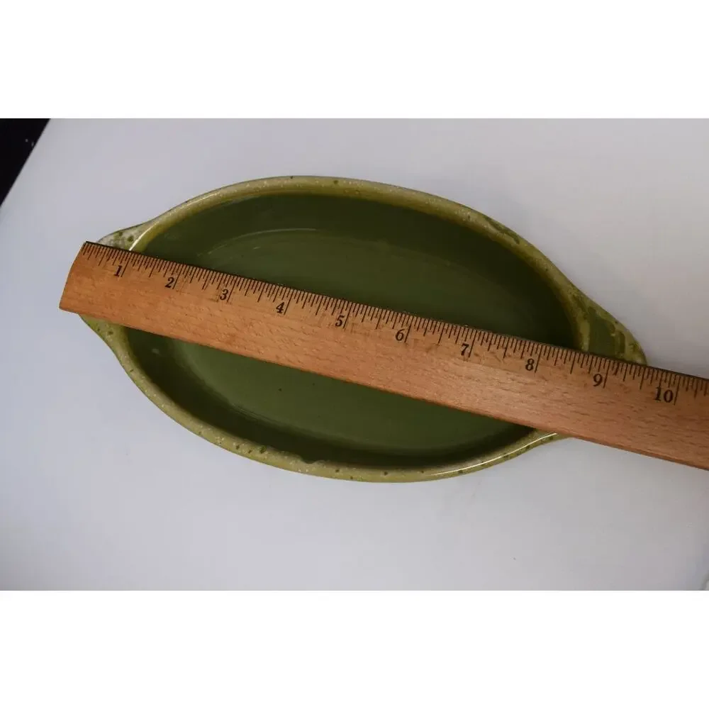 Hull‎ Pottery Avocado Drip, Oval Baking Dish Oven Proof ca 1960 USA